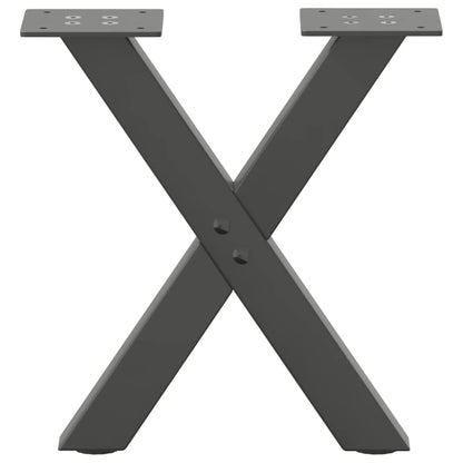 Gambe per Tavolino da CaffÃ¨ a Forma di X 2 pz Antracite 37x(30-31) cm Acciaio
