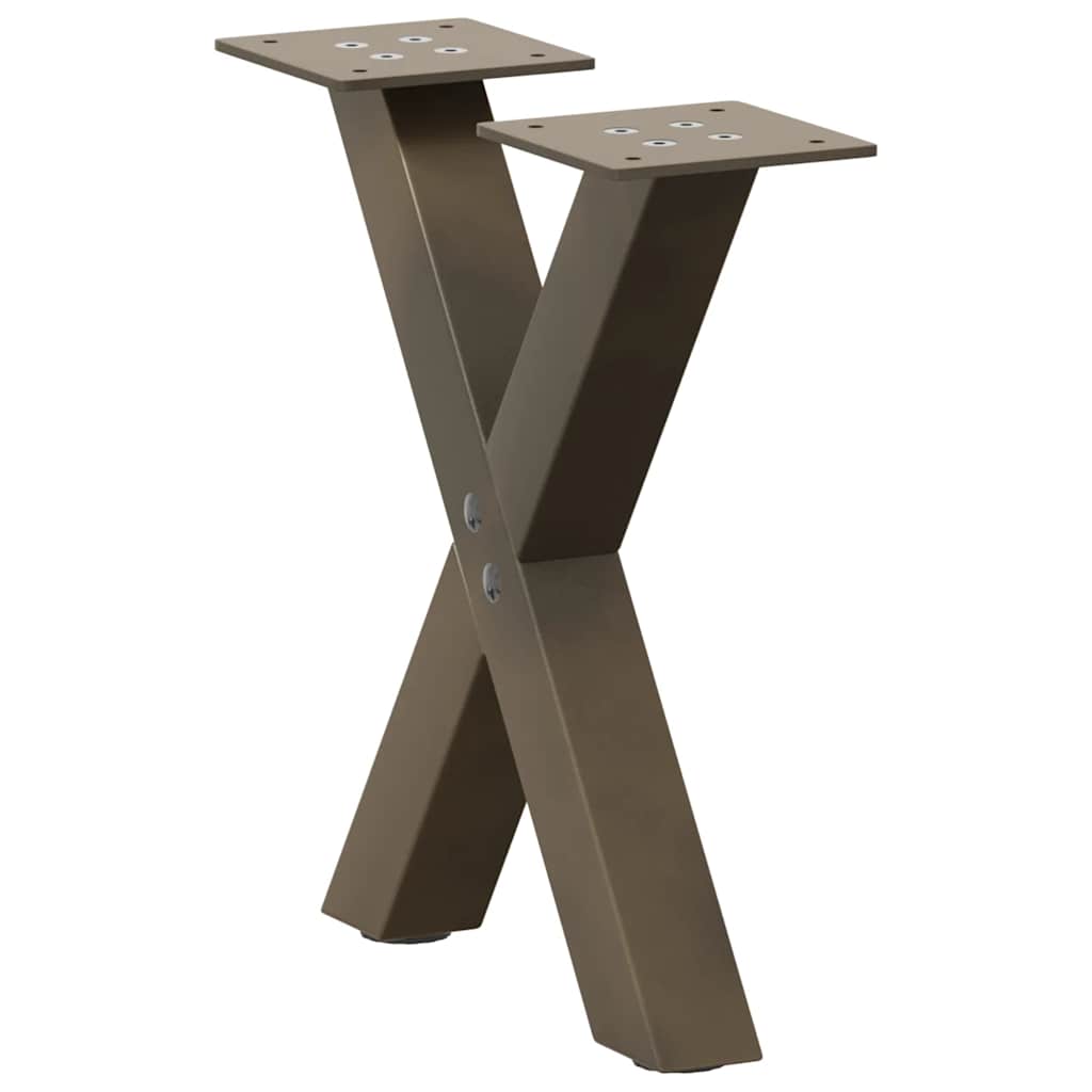Gambe per Tavolino da CaffÃ¨ a Forma di X 2 pz Acciaio Naturale 37x(30-31) cm Acciaio