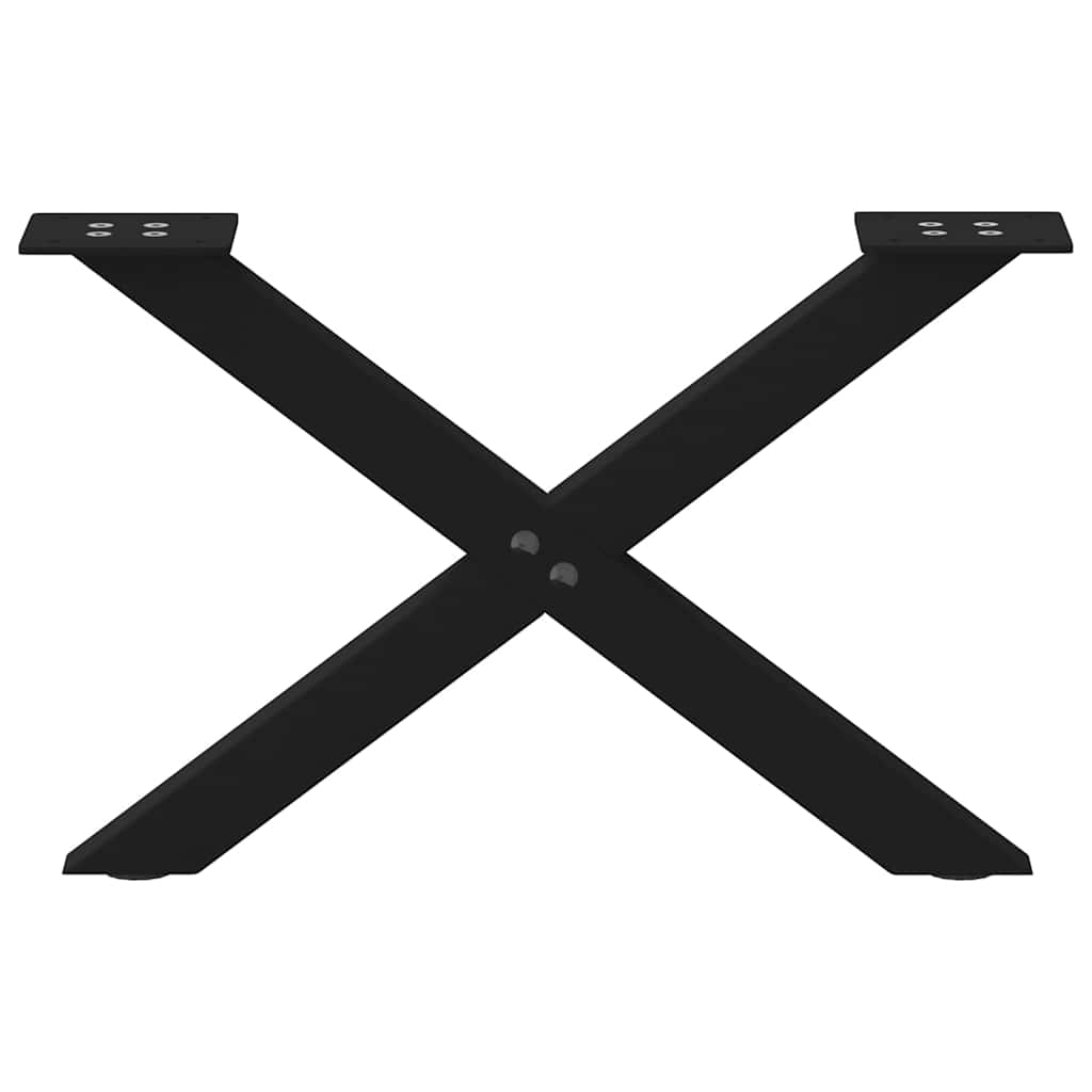 Gambe per Tavolino da CaffÃ¨ a X 2 pz Nere 50x(30-31) cm Acciaio