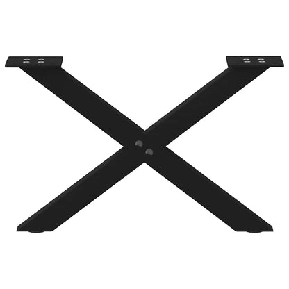 Gambe per Tavolino da CaffÃ¨ a X 2 pz Nere 50x(30-31) cm Acciaio