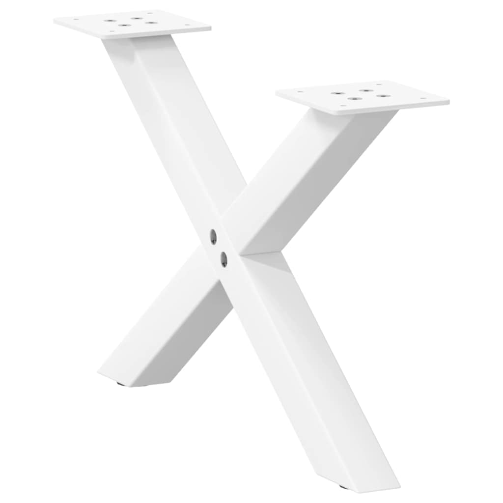 Gambe per Tavolino da CaffÃ¨ a X 2 pz Bianche 50x(30-31) cm Acciaio