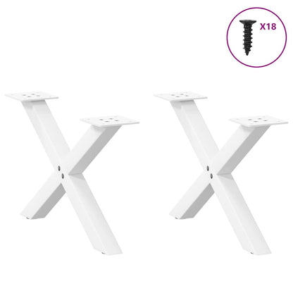 Gambe per Tavolino da CaffÃ¨ a X 2 pz Bianche 50x(30-31) cm Acciaio