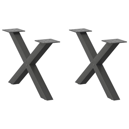 Gambe per Tavolino da CaffÃ¨ a Forma di X 2 pz Antracite 50x(30-31) cm Acciaio