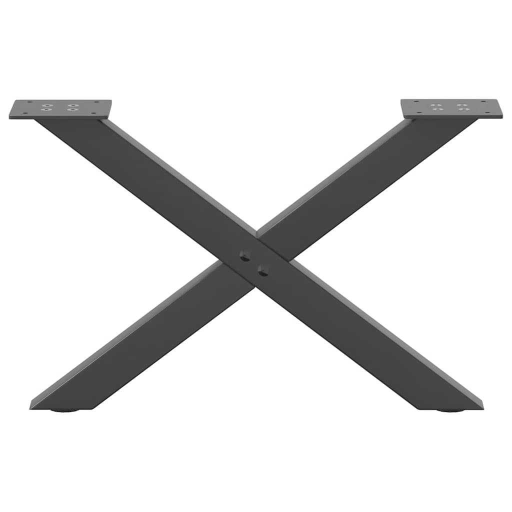 Gambe per Tavolino da CaffÃ¨ a Forma di X 2 pz Antracite 50x(30-31) cm Acciaio