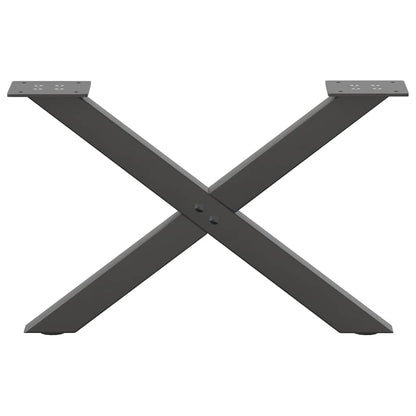 Gambe per Tavolino da CaffÃ¨ a Forma di X 2 pz Antracite 50x(30-31) cm Acciaio