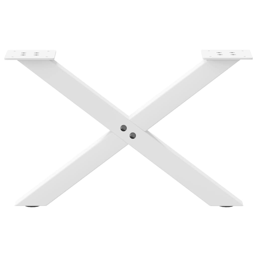 Gambe per Tavolino da CaffÃ¨ a Forma di X 2 pz Bianche 60x(30-31) cm Acciaio