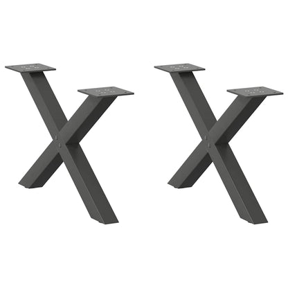 Gambe per Tavolino da CaffÃ¨ a Forma di X 2 pz Antracite 60x(30-31) cm Acciaio