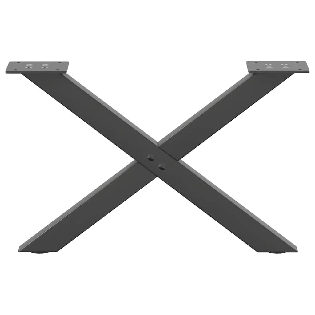 Gambe per Tavolino da CaffÃ¨ a Forma di X 2 pz Antracite 60x(30-31) cm Acciaio