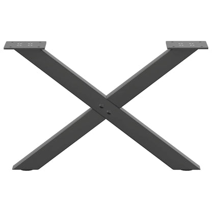 Gambe per Tavolino da CaffÃ¨ a Forma di X 2 pz Antracite 60x(30-31) cm Acciaio
