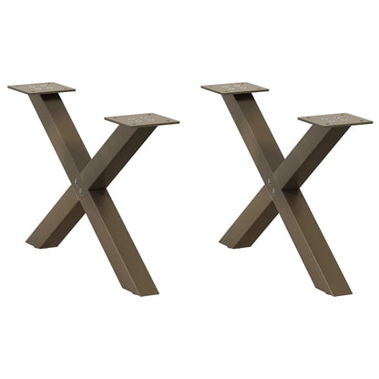Gambe per Tavolino da CaffÃ¨ a Forma di X 2 pz Acciaio Naturale 60x(30-31) cm Acciaio