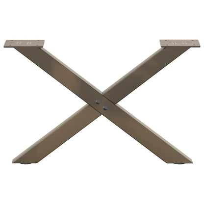 Gambe per Tavolino da CaffÃ¨ a Forma di X 2 pz Acciaio Naturale 60x(30-31) cm Acciaio