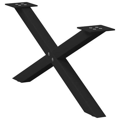 Gambe per Tavolino da CaffÃ¨ a Forma di X 2 pz Nere 70x(30-31) cm Acciaio