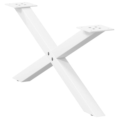 Gambe per Tavolino da CaffÃ¨ a Forma di X 2 pz Bianche 70x(30-31) cm Acciaio