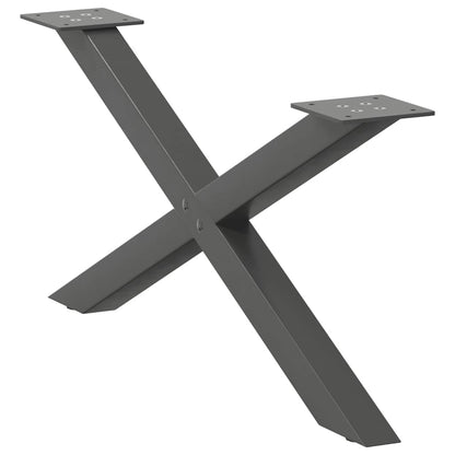 Gambe per Tavolino da CaffÃ¨ a Forma di X 2 pz Antracite 70x(30-31) cm Acciaio
