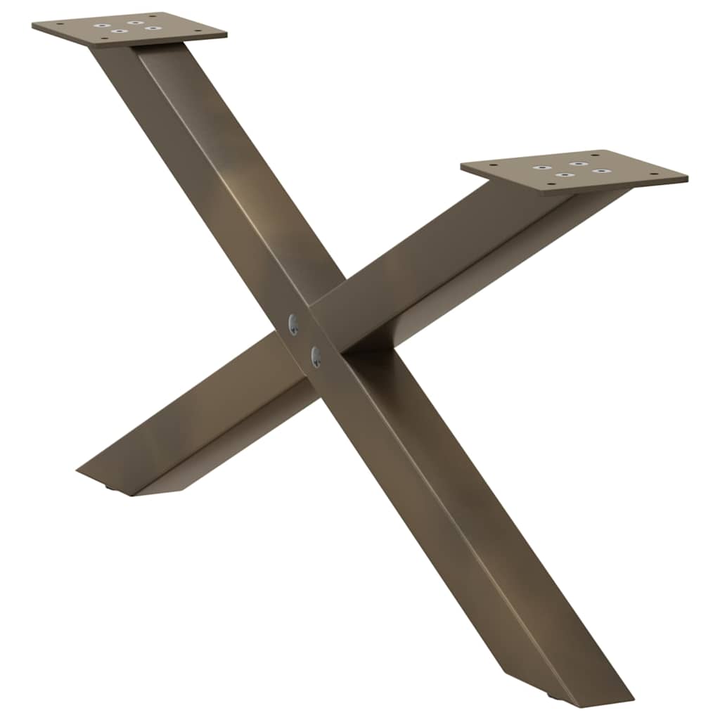 Gambe per Tavolino da CaffÃ¨ a Forma di X 2 pz Acciaio Naturale 70x(30-31) cm Acciaio