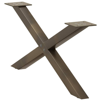Gambe per Tavolino da CaffÃ¨ a Forma di X 2 pz Acciaio Naturale 70x(30-31) cm Acciaio