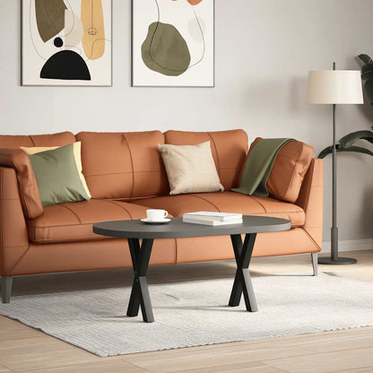Gambe per Tavolino da CaffÃ¨ a Forma di X 2 pz Nere 28x(42-43) cm Acciaio
