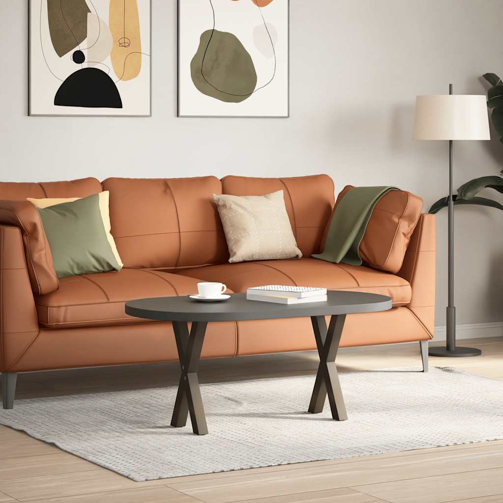 Gambe per Tavolino da CaffÃ¨ a Forma di X 2 pz Acciaio Naturale 28x(42-43) cm Acciaio