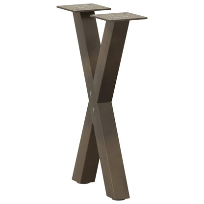 Gambe per Tavolino da CaffÃ¨ a Forma di X 2 pz Acciaio Naturale 28x(42-43) cm Acciaio