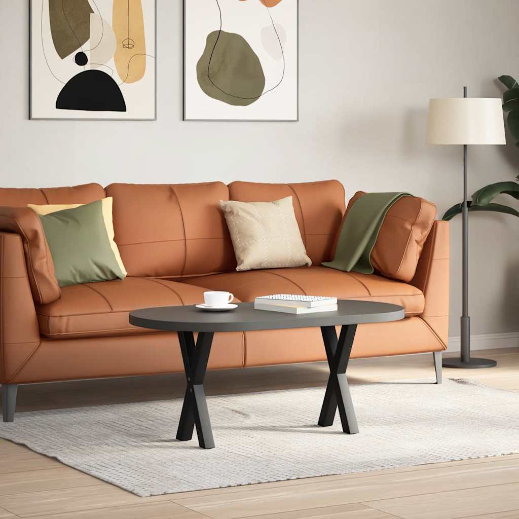 Gambe per Tavolino da CaffÃ¨ a Forma di X 2 pz Nere 38x(42-43) cm Acciaio