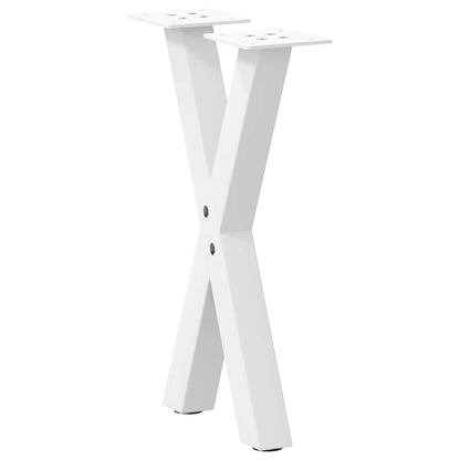 Gambe per Tavolino da CaffÃ¨ a Forma di X 2 pz Bianche 38x(42-43) cm Acciaio