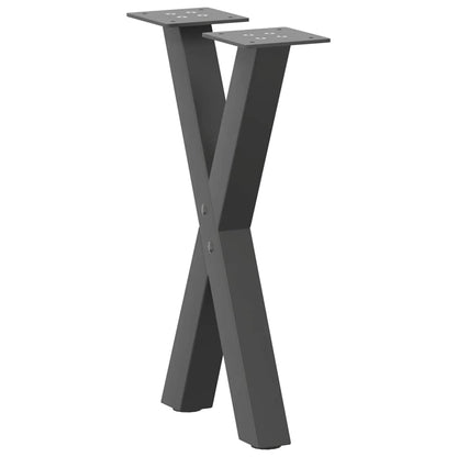 Gambe per Tavolino da CaffÃ¨ a Forma di X 2 pz Antracite 38x(42-43) cm Acciaio