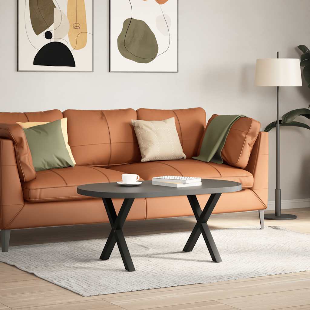 Gambe per Tavolino da CaffÃ¨ a Forma di X 2 pz Nere 50x(42-43) cm Acciaio