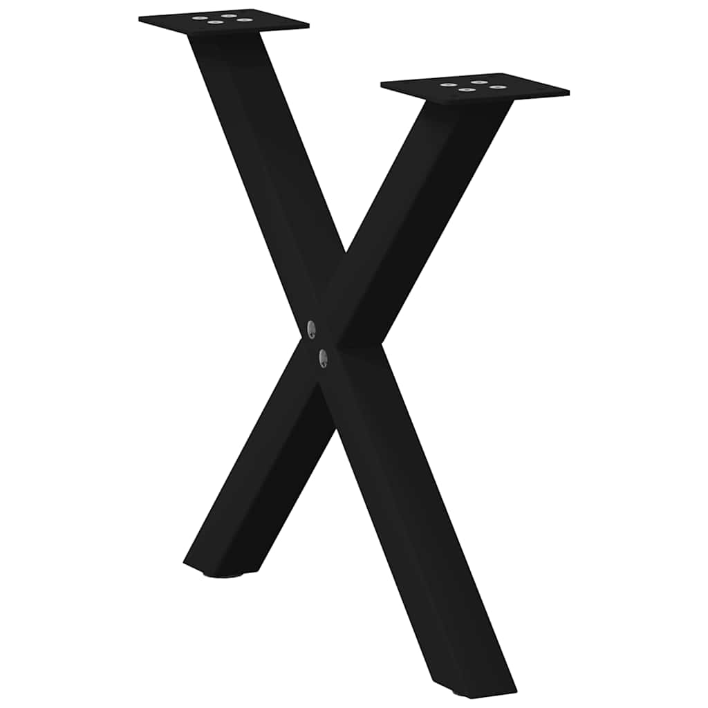 Gambe per Tavolino da CaffÃ¨ a Forma di X 2 pz Nere 38x(42-43) cm Acciaio