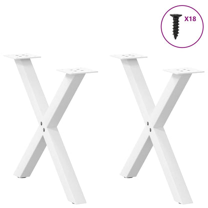 Gambe Tavolino CaffÃ¨ a X 2 pz Bianco 50x(42-43) cm Acciaio