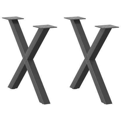 Gambe per Tavolino da CaffÃ¨ a Forma di X 2 pz Antracite 50x(42-43) cm Acciaio