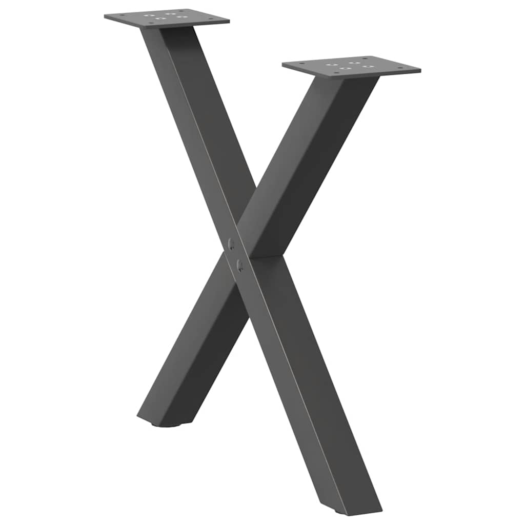 Gambe per Tavolino da CaffÃ¨ a Forma di X 2 pz Antracite 50x(42-43) cm Acciaio