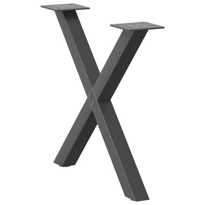 Gambe per Tavolino da CaffÃ¨ a Forma di X 2 pz Antracite 50x(42-43) cm Acciaio