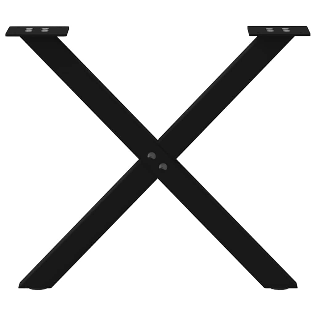 Gambe per Tavolino da CaffÃƒÂ¨ a Forma di X 2 pz Nere 60x(42-43) cm Acciaio
