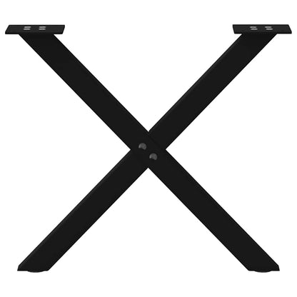 Gambe per Tavolino da CaffÃƒÂ¨ a Forma di X 2 pz Nere 60x(42-43) cm Acciaio