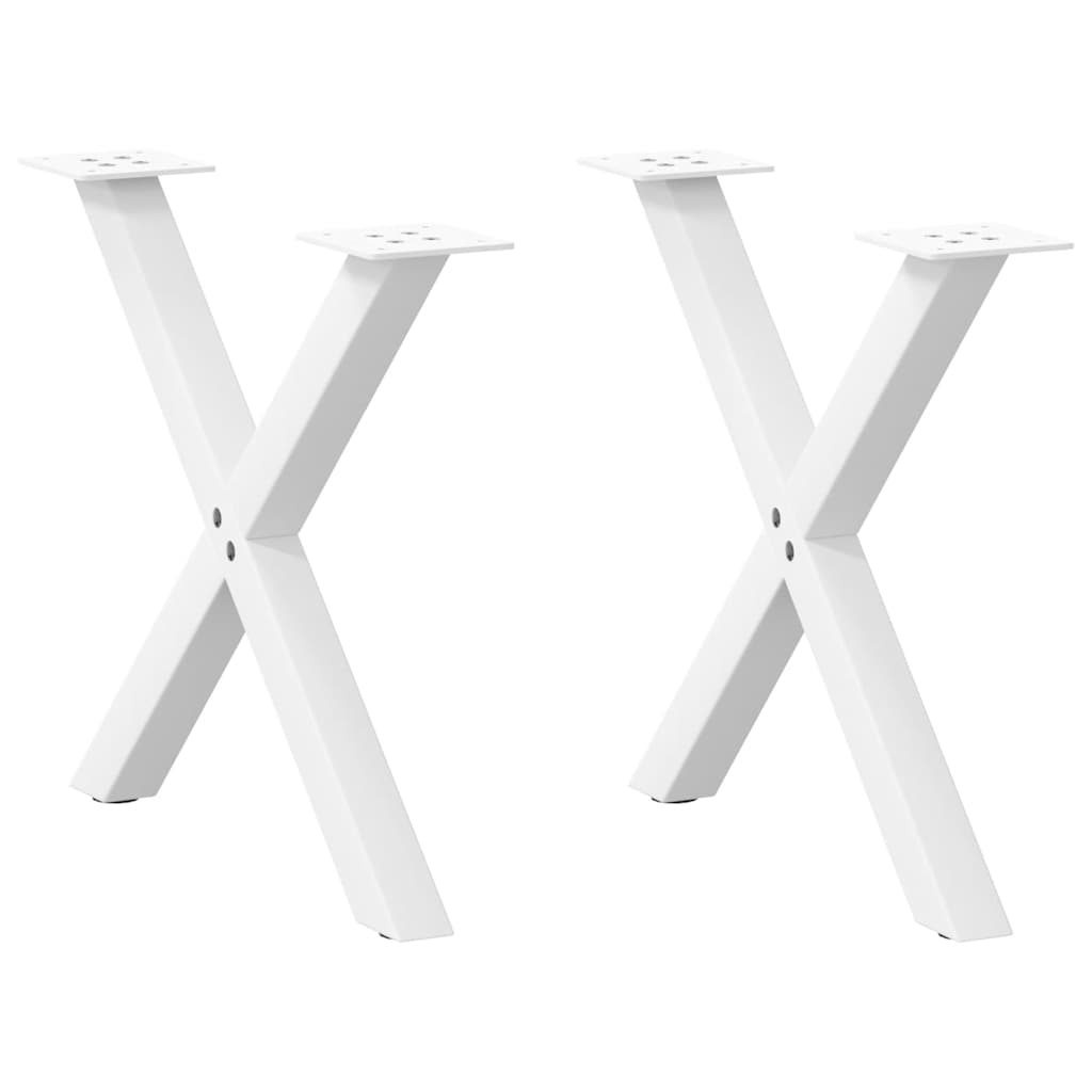 Gambe per Tavolino da CaffÃ¨ a X 2 pz Bianche 60x(42-43) cm Acciaio