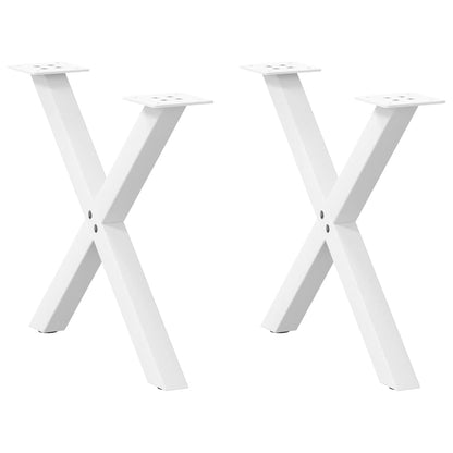 Gambe per Tavolino da CaffÃ¨ a X 2 pz Bianche 60x(42-43) cm Acciaio