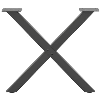 Gambe per Tavolino da CaffÃ¨ a X 2 pz Antracite 60x(42-43) cm Acciaio