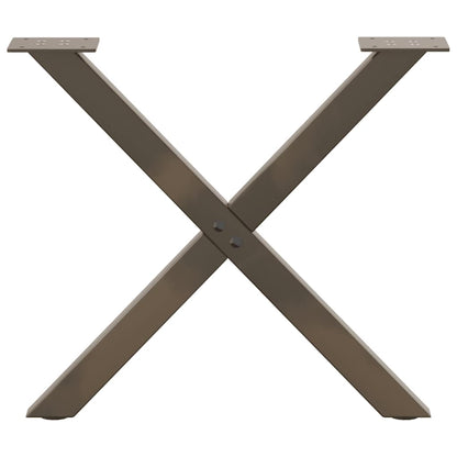 Gambe per Tavolino da CaffÃ¨ a Forma di X 2 pz Acciaio Naturale 60x(42-43) cm Acciaio