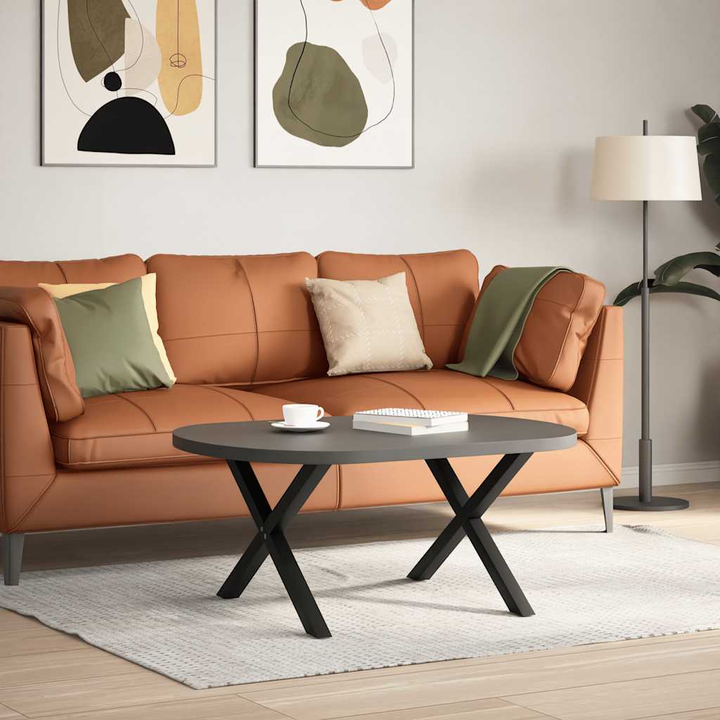 Gambe per Tavolino da CaffÃ¨ a Forma di X 2 pz Nere 70x(42-43) cm Acciaio