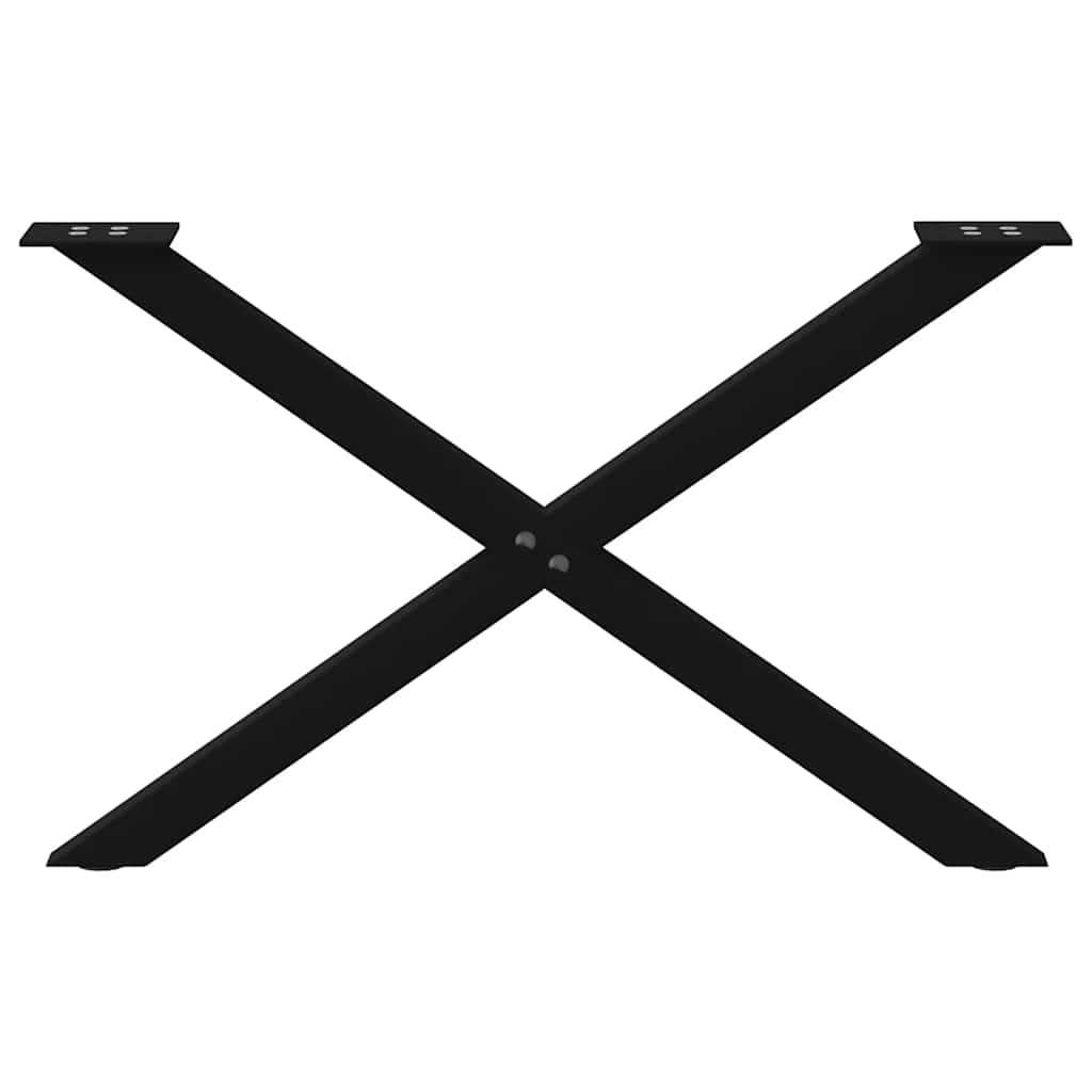 Gambe per Tavolino da CaffÃ¨ a Forma di X 2 pz Nere 70x(42-43) cm Acciaio