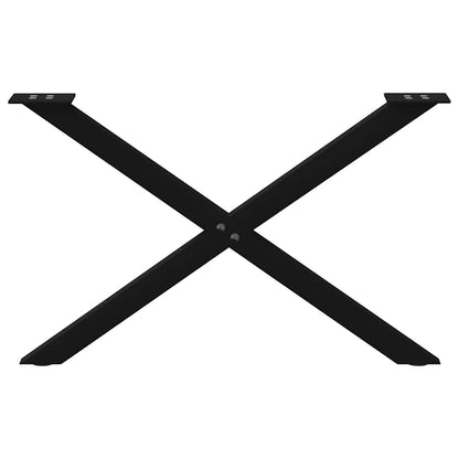 Gambe per Tavolino da CaffÃ¨ a Forma di X 2 pz Nere 70x(42-43) cm Acciaio