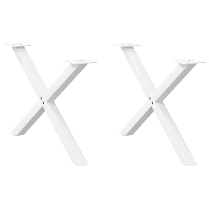 Gambe per Tavolino da CaffÃ¨ a Forma di X 2 pz Bianche 70x(42-43) cm Acciaio