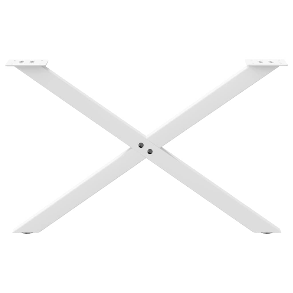 Gambe per Tavolino da CaffÃ¨ a Forma di X 2 pz Bianche 70x(42-43) cm Acciaio