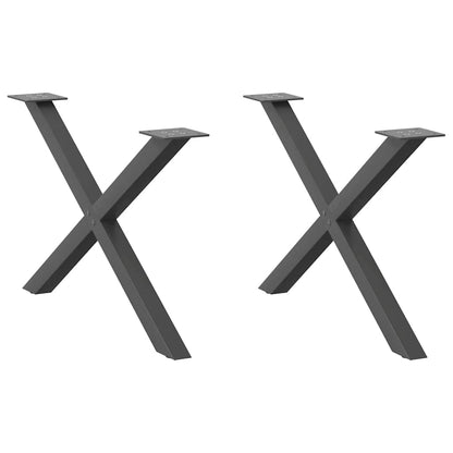 Gambe per Tavolino da CaffÃ¨ a Forma di X 2 pz Antracite 70x(42-43) cm Acciaio