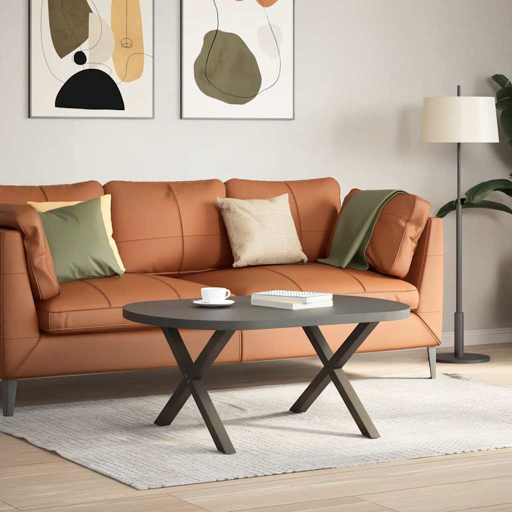 Gambe per Tavolino da CaffÃ¨ a Forma di X 2 pz Acciaio Naturale 70x(42-43) cm Acciaio