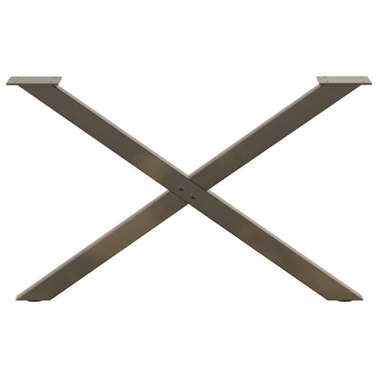 Gambe per Tavolino da CaffÃ¨ a Forma di X 2 pz Acciaio Naturale 70x(42-43) cm Acciaio