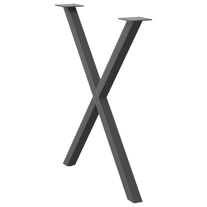 Gambe per tavolo da pranzo a forma di X 2 pz Antracite 70x(72-73) cm Acciaio