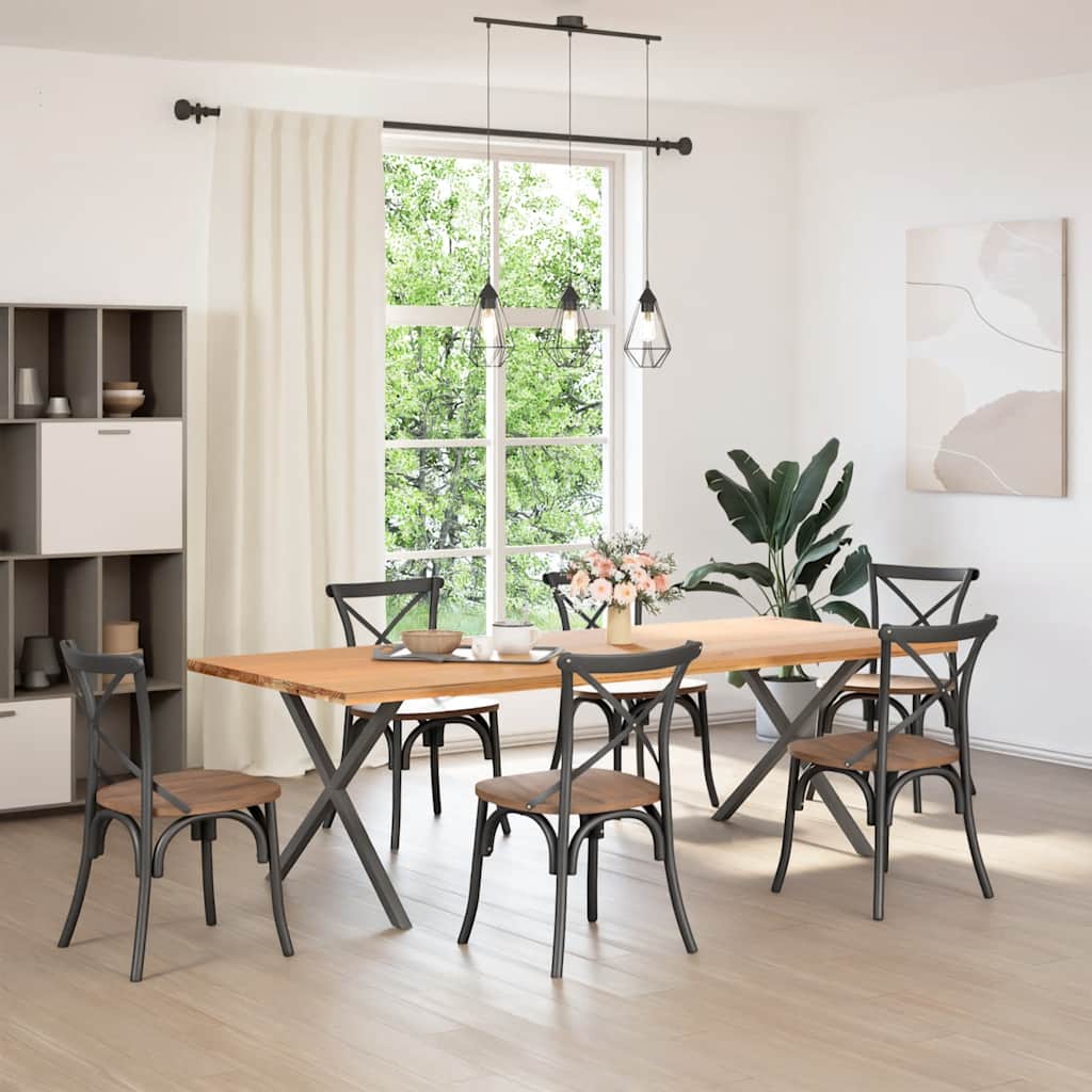 Gambe per tavolo da pranzo a forma di X 2 pz Antracite 90x(72-73) cm Acciaio