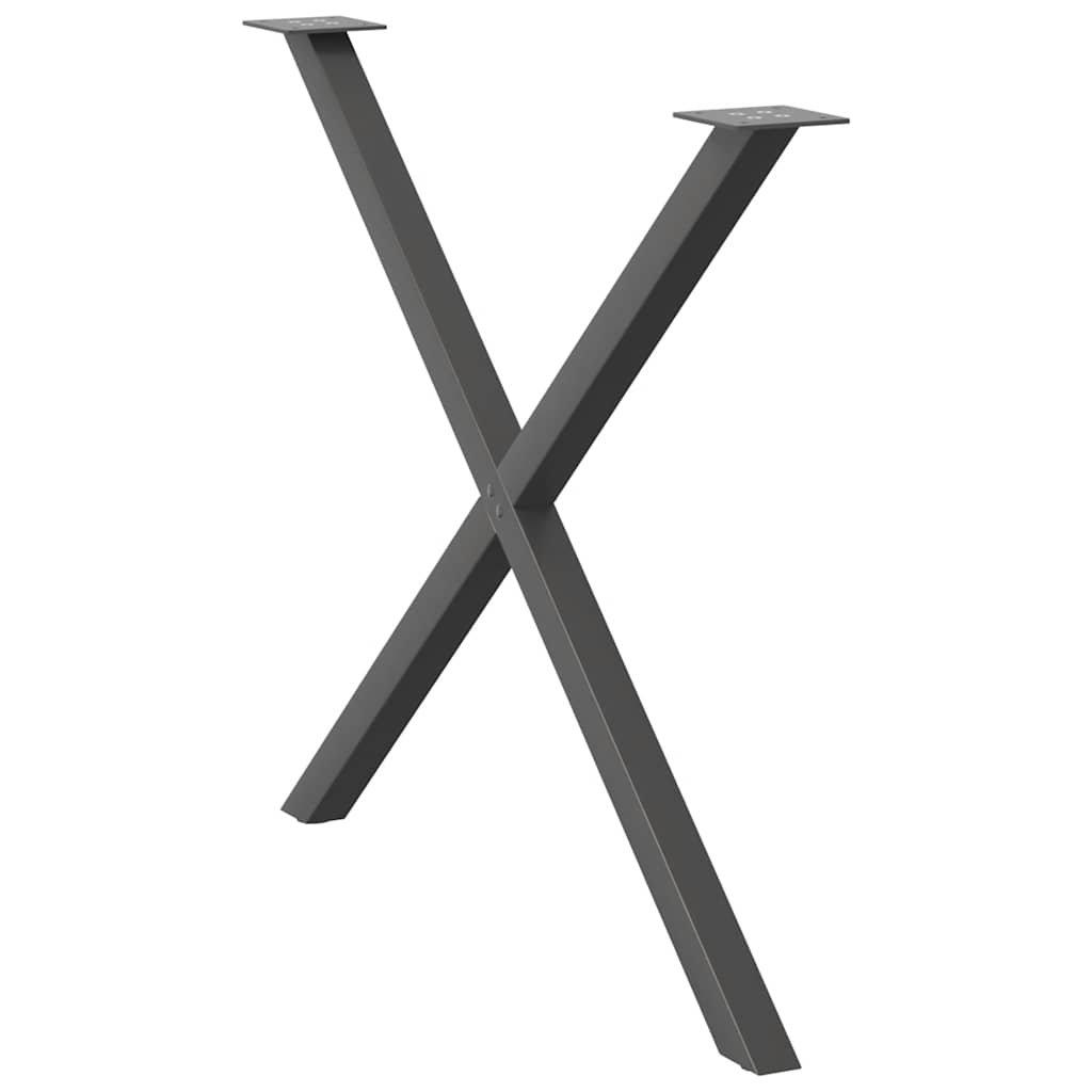 Gambe per tavolo da pranzo a forma di X 2 pz Antracite 90x(72-73) cm Acciaio