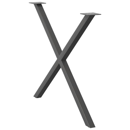 Gambe per tavolo da pranzo a forma di X 2 pz Antracite 90x(72-73) cm Acciaio